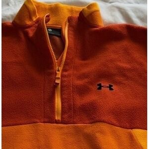 UnderArmour Fleece 1/4 Zip Pullover Orange/Yellow LG Recover Powered by Celliant